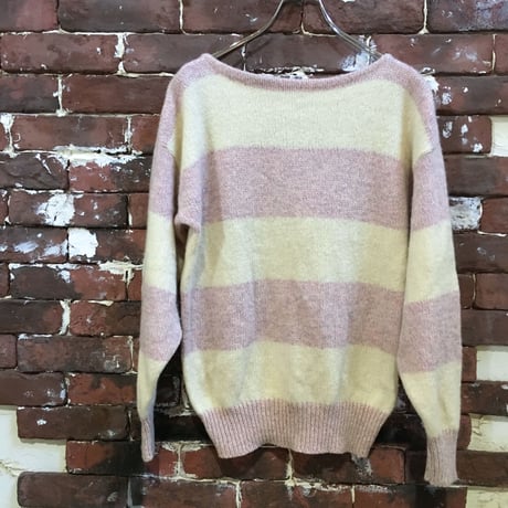 LADIES BOAT NECK BORDER KNIT