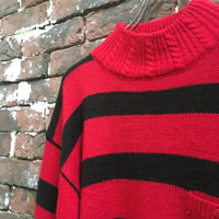 HI NECK BORDER KNIT