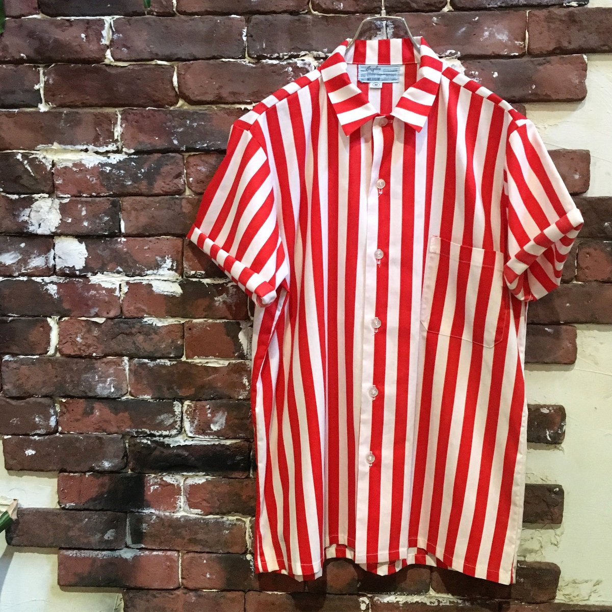 トップス 70s Angelica stripe cotton work shirt トップス 70s Angelica stripe cotton work shirt 70's Angelica