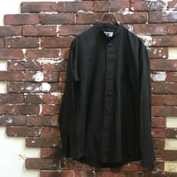60-70S BAND COLLAR BLACK SHIRT