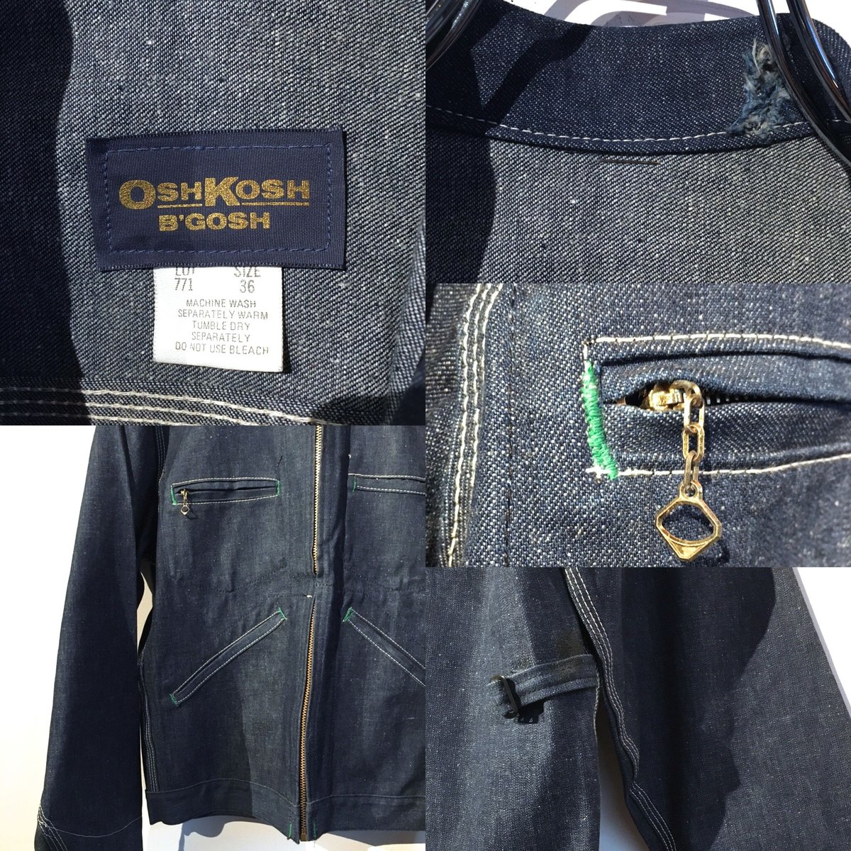 70's OSHKOSH B'GOSH DENIM WORK JACKET DEAD STOC 70's OSHKOSH B'GOSH DENIM WORK JACKET DEAD STOC