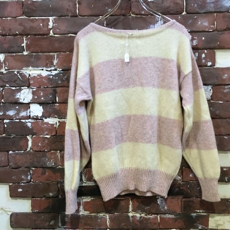 LADIES BOAT NECK BORDER KNIT