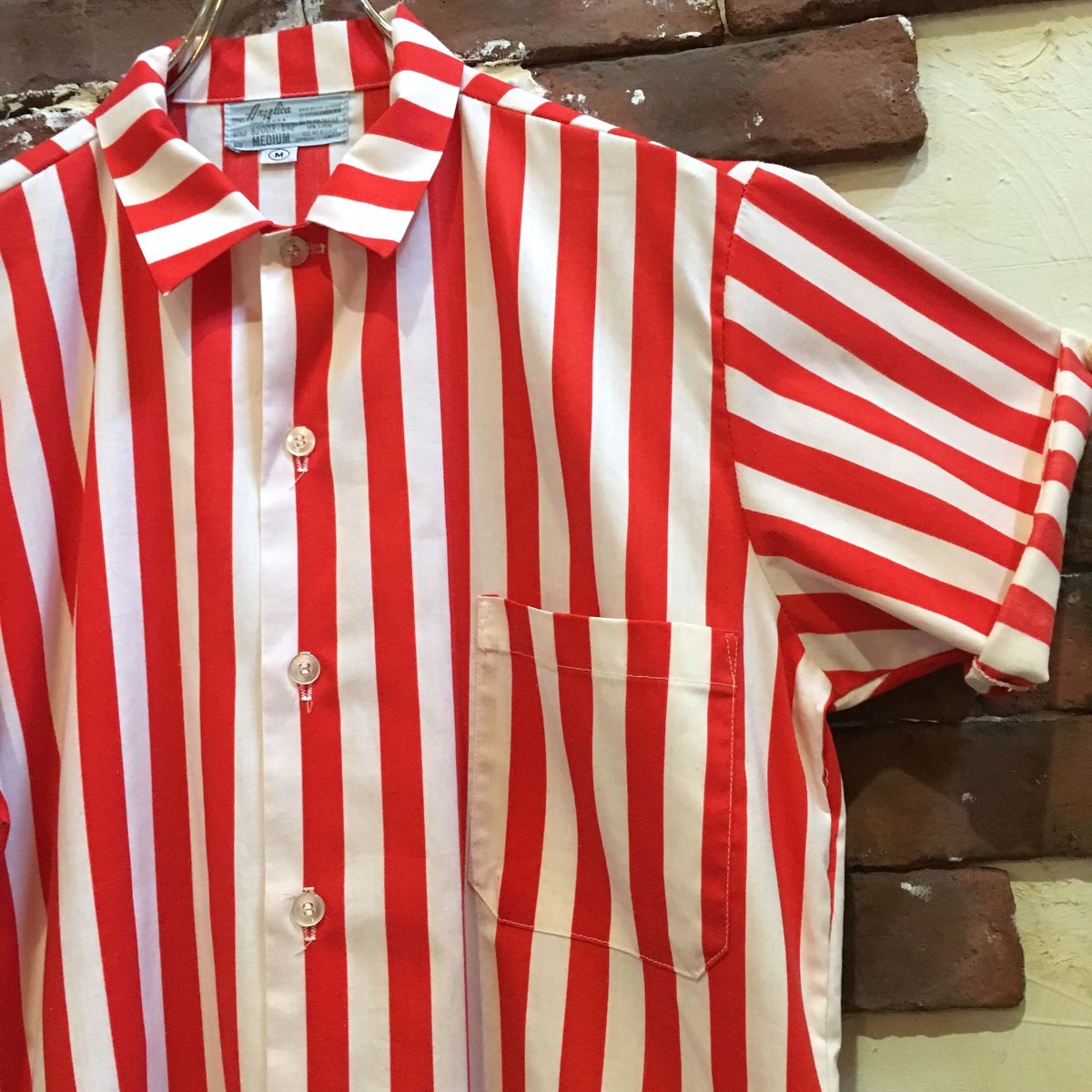 トップス 70s Angelica stripe cotton work shirt トップス 70s Angelica stripe cotton work shirt ANGELICA