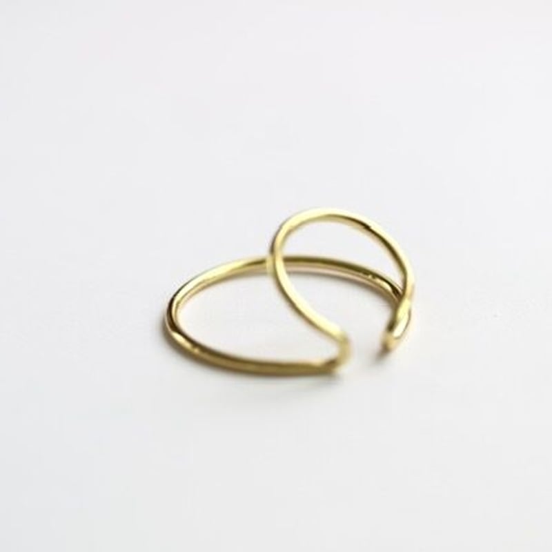 【関税込み】HUGO KREIT ブロンズ Eclipse イヤカフ Double line Earcuff 毎日のイヤカフ (gold/silver) 【E47-