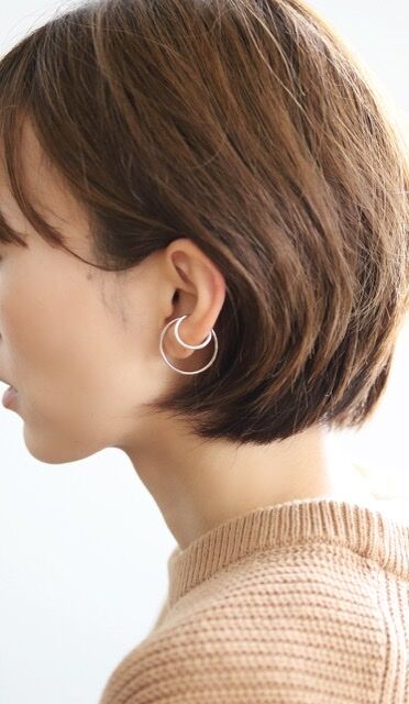 イヤリング Double Line Pave Ear Cuff #3125 Double line Earcuff 毎日のイヤカフ (gold/silver) 【E47-