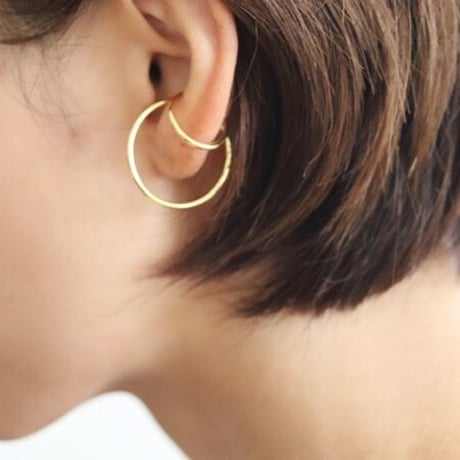 Double line Earcuff 毎日のイヤカフ　(gold/silver) 【E47-321S/G】