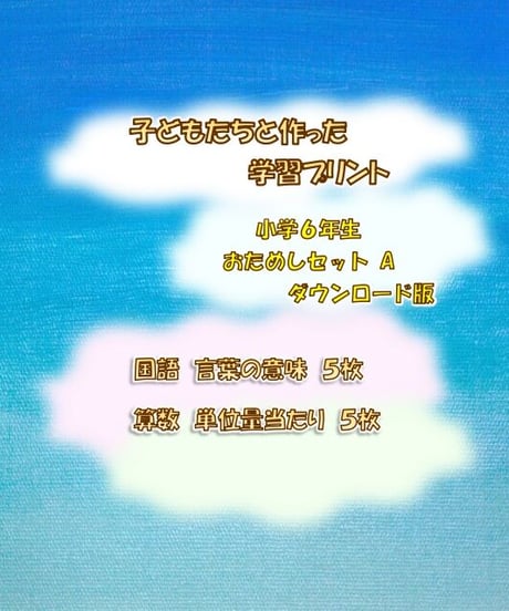 小学６年生　おためしセットA　国語と算数