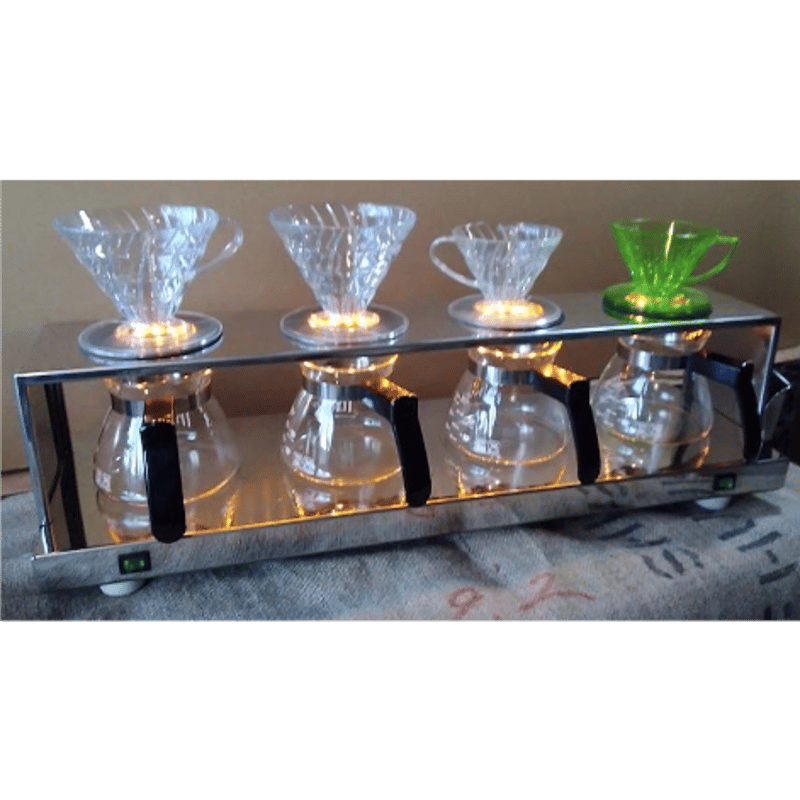 4連珈琲ワーマー（保温機）ドリッパー台付きイルミネーション・ろ紙台