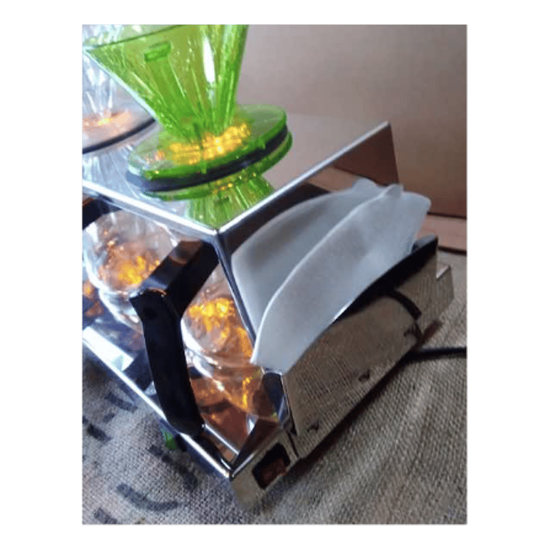 4連 珈琲ワーマー（保温機）ドリッパー台付き イルミネーション・ろ紙