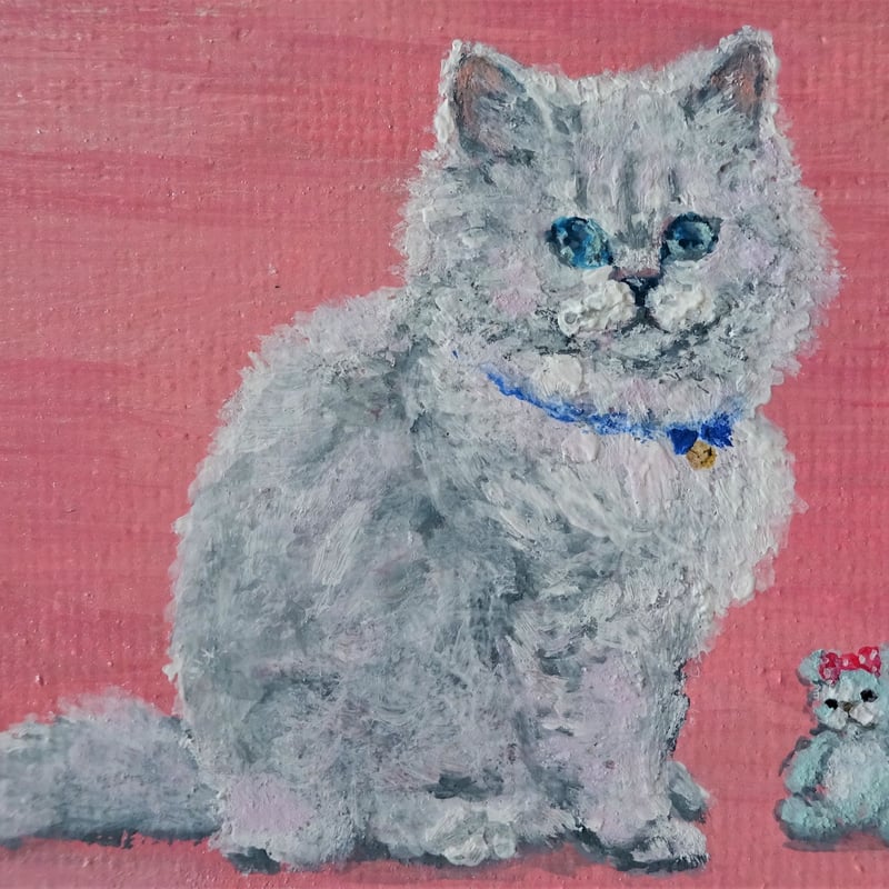 小さな猫の絵・プチキャンバス【巻き毛の彼女】 | ANANDA