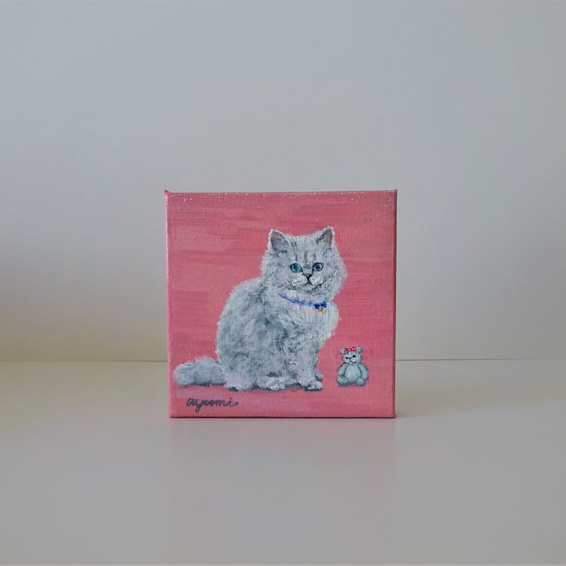 小さな猫の絵・プチキャンバス【巻き毛の彼女】 | ANANDA