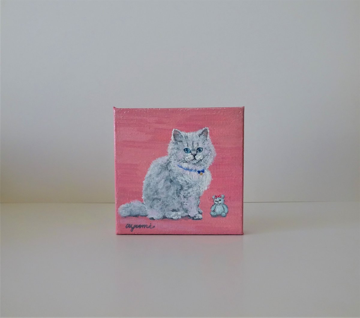 小さな猫の絵・プチキャンバス【巻き毛の彼女】 | ANANDA