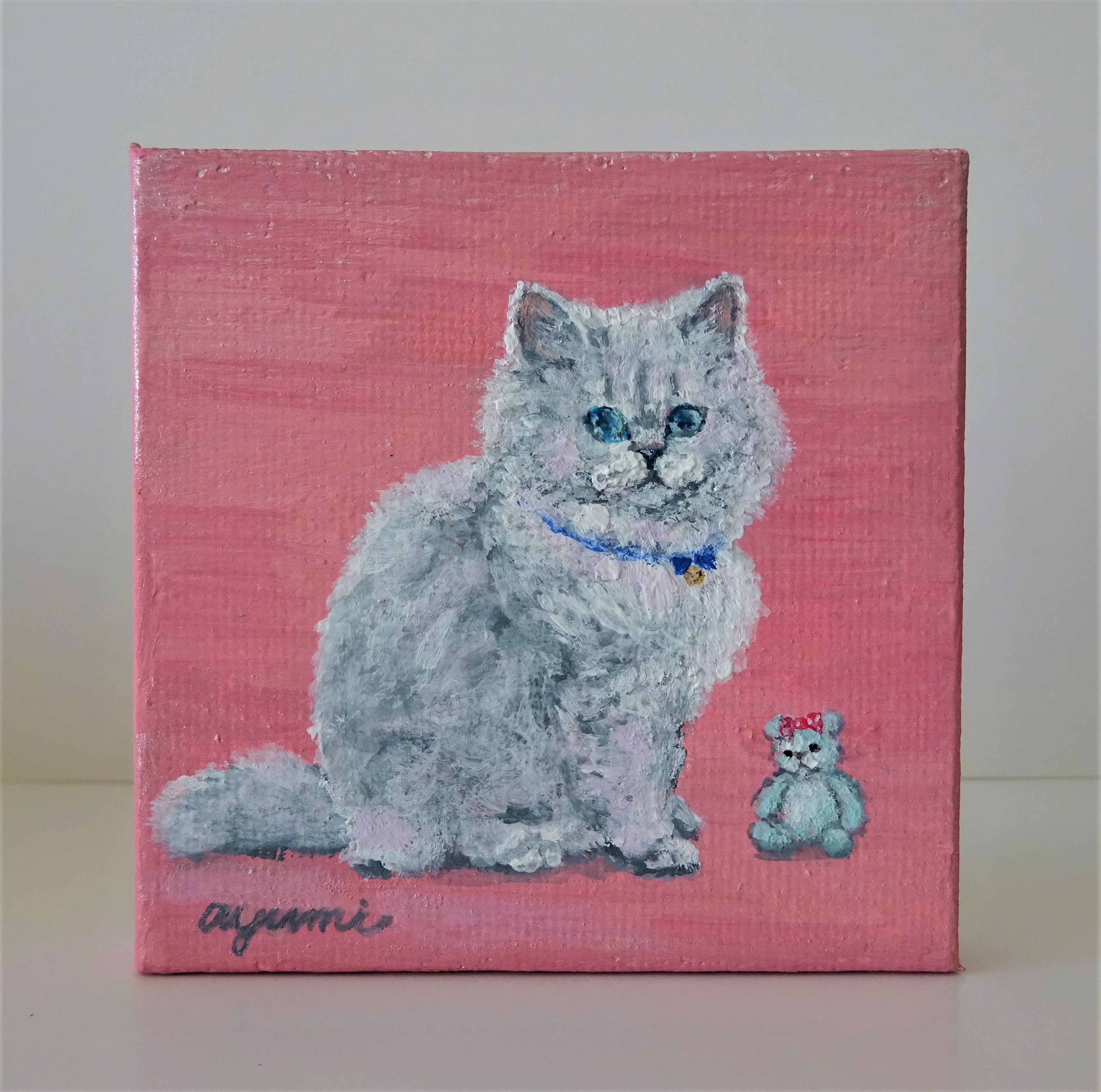 小さな猫の絵・プチキャンバス【巻き毛の彼女】 | ANANDA