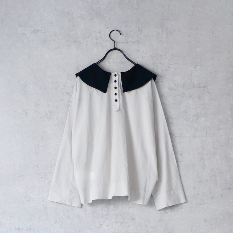 完売しました＞コットンシルク・ビッグカラープルオーバー