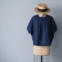 Indigo linen roomy blouse  インディゴリネン・ルーミーブラウス／ネイビー