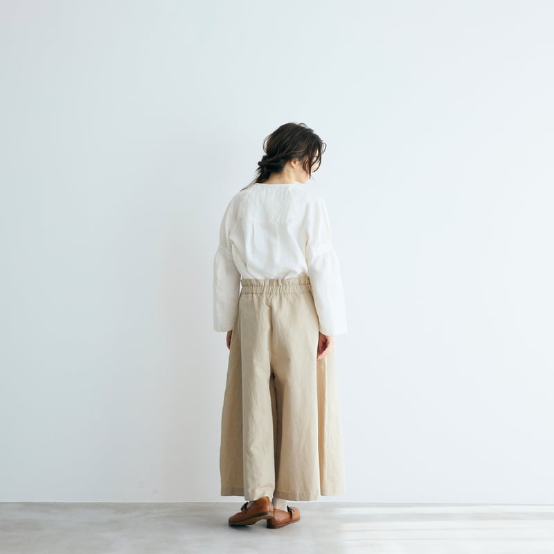 ハイカウントコットンリネン・コクーンパンツ／ベージュ | MAGALI