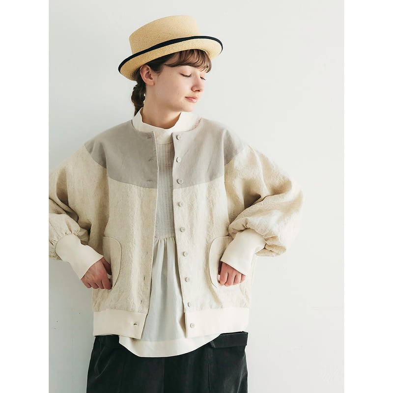 完売しました>トリプルウォッシュリネン&コーデュロイ·ブルゾン