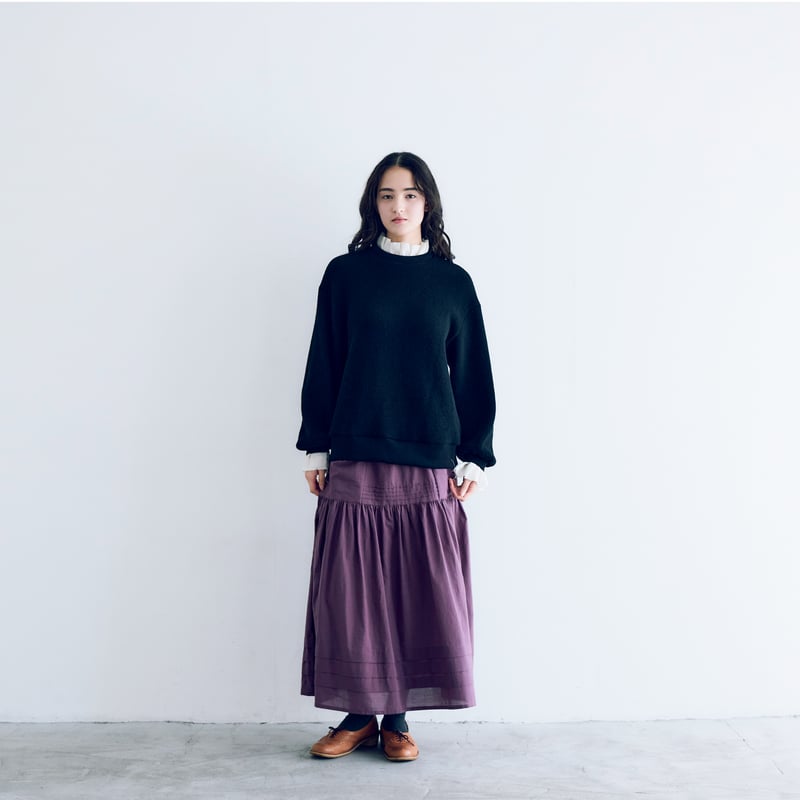 完売しました＞クォーターニット・フリルプルオーバー／ブラック | MAGALI