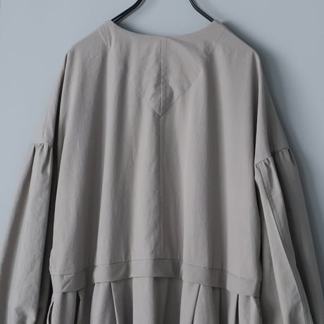 オールドコットン・ダブルボタンワンピース／グレイ