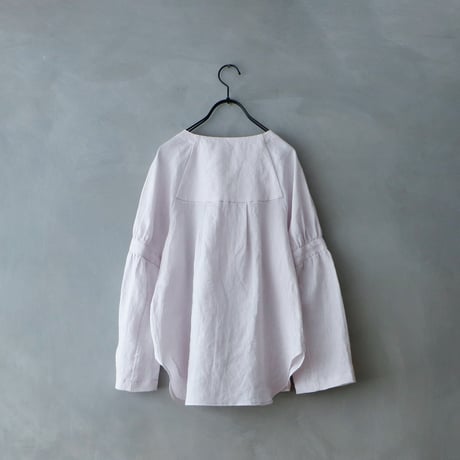 ＜完売しました＞シャンブレーリネン・ぺザントプルオーバー／ピンク