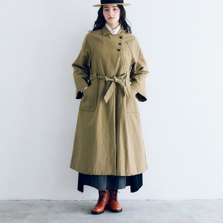 未使用○MAGALI コットンウール×リネン ジャンパースカート 千鳥柄