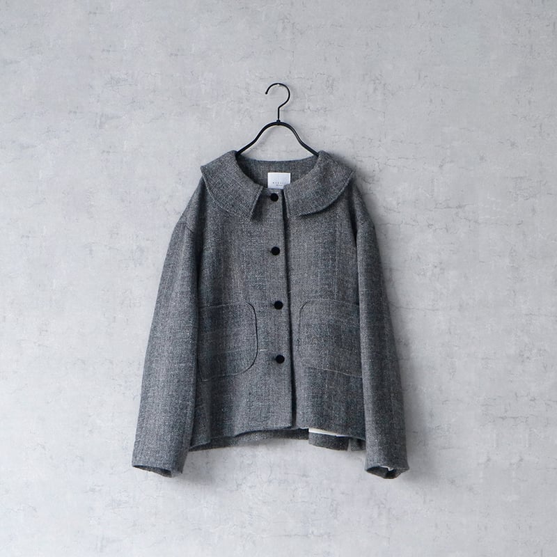 再入荷/完売しました＞シェットランドウールリネン・フラットカラー