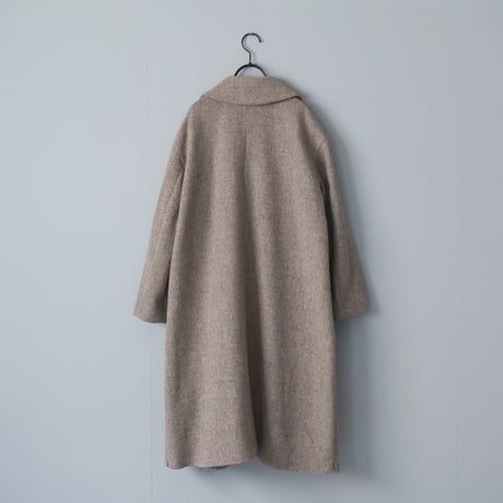 ＜完売しました＞トラディショナルウール・フラットカラーコート／ベージュ