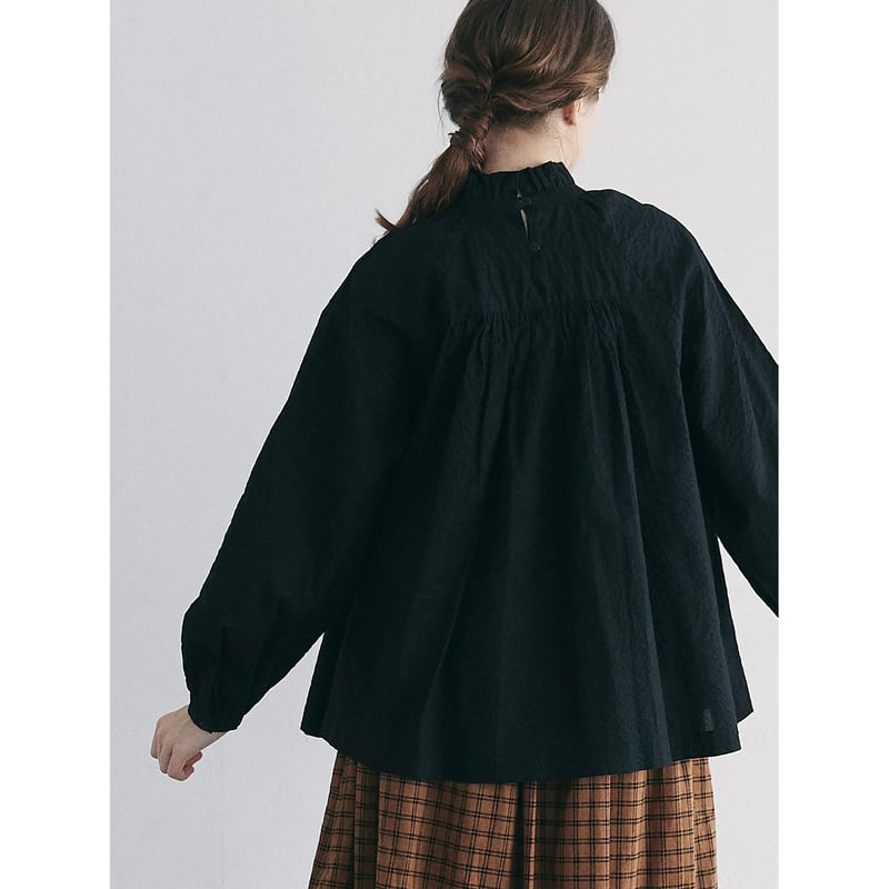 コットンオンデュレ・ギャザープルオーバー／ブラック | MAGALI