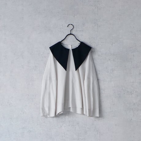 MAGALI 天日干しコットン 裾ギャザーパンツ　グレー　新品タグ付き 天日干し風加工】タックギャザーパンツ（チャコールグレー