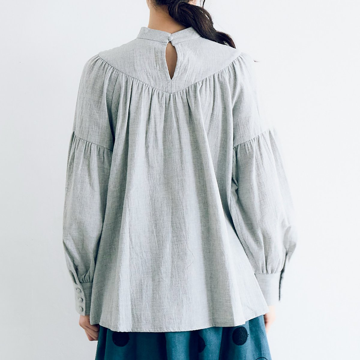 ♦︎極美品 MAGALI ダブルクロス コットン クラシック ブラウス MAGALI｜ダブルクロス コットン クラシック 長袖 プルオーバー