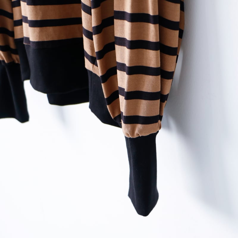 完売しました＞ハイゲージコットン・バスクボーダーカットソー ／モカ