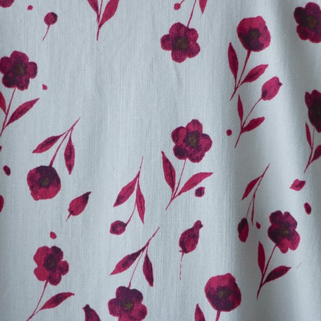 ＜完売しました＞Fleur de brume　コットンリネン・ラウンドスリーブワンピース ／チェリーレッド