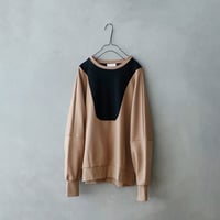 コットンスウェット・スイッチングプルオーバー／カフェオレ