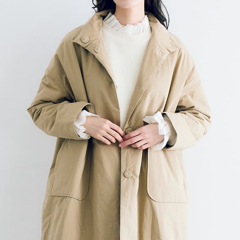 ヴィンテージフィニッシュ・コットン・パディットコート／ベージュ