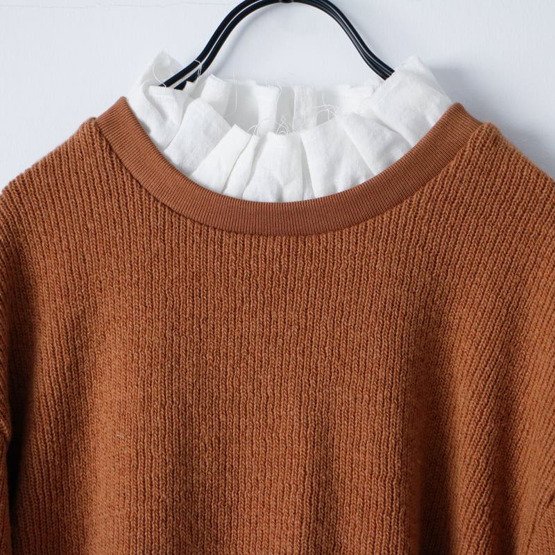 クォーターニット・フリルプルオーバー／ブラウン | MAGALI