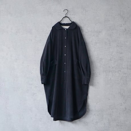 magali コットンリネンフラットカラーコート　ブルー magali コットンリネンフラットカラーコート ブルー magali コットン