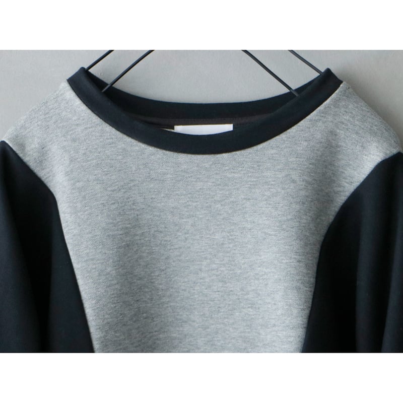 コットンスウェット・スイッチングプルオーバー／ブラック | MAGALI