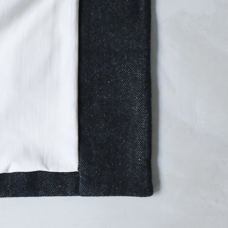 トラディショナルウール・フラットカラーコート／チャコール