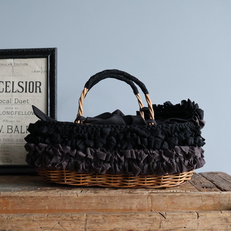 作家様、フリフリカゴ 完売しました／WEB限定販売＞Handspun Asymmetry Fray Basket