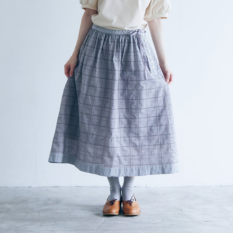 MAGALI | ガーメントダイ・コットンレース・サイドボタン