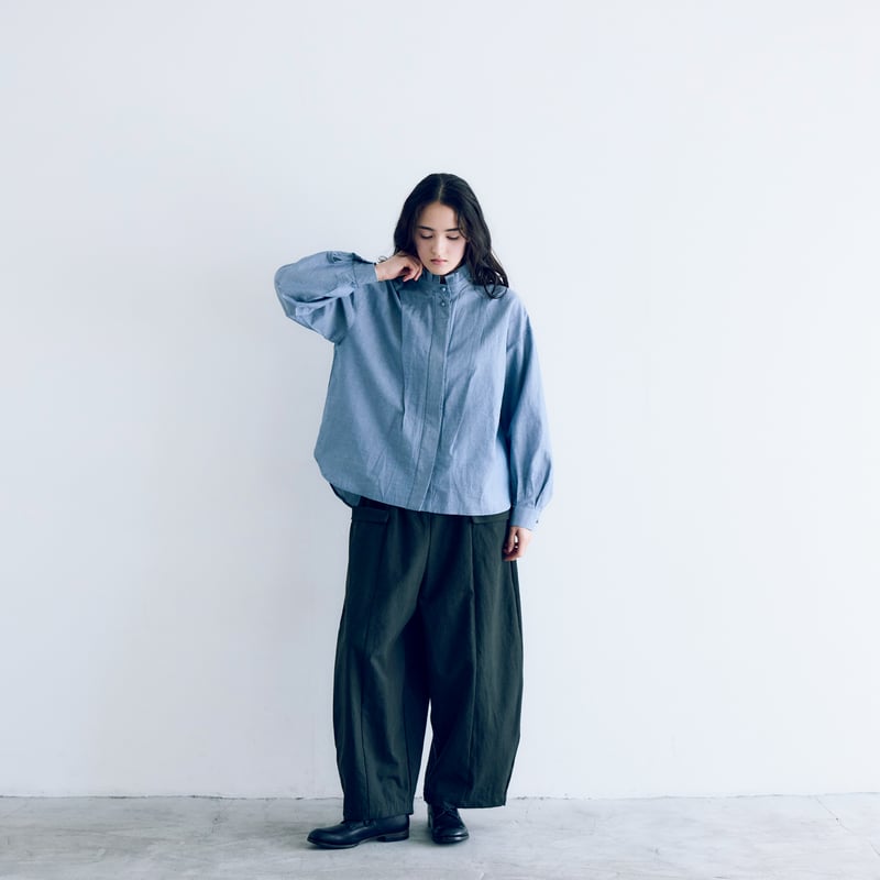 完売しました＞コットンリネンシャンブレー・ラッフルカラー