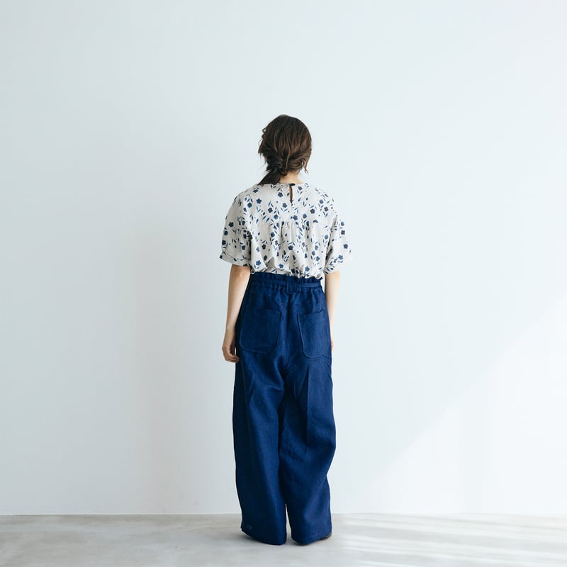 完売しました＞インディゴリネン・ロングパンツ／ネイビー | MAGALI