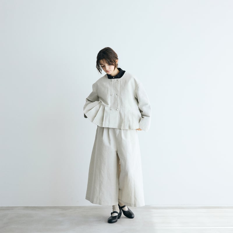 完売しました＞ハイカウントコットンリネン・ダブルボタンジャケット