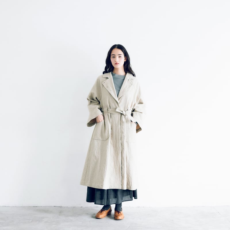 DT♪ DAPHNE コットントレンチコート 関税込 コットンリネン・アンティークキャンバス・トレンチコート