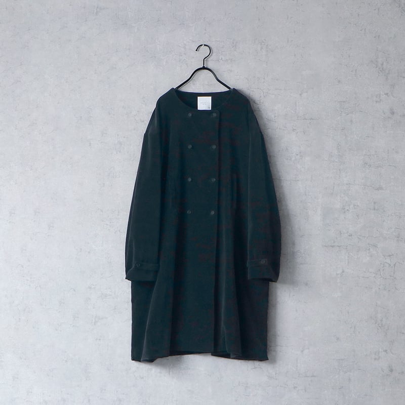 オールドヴィンテージコットン・ダブルボタンコート／ブラック | MAGALI