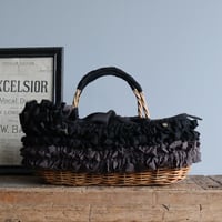 ＜7月30日再販／WEB限定販売＞Handspun Asymmetry Fray Basket  カゴバッグ／ブラック