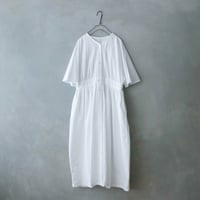 リンクルコットン・ピンタックワンピース／ホワイト