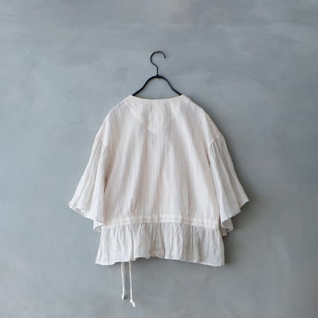＜完売しました・WEB限定＞コットンレース・カシュクールブラウス／アイボリー