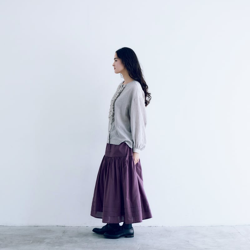 完売しました＞コットンスノードット・フリルブラウス