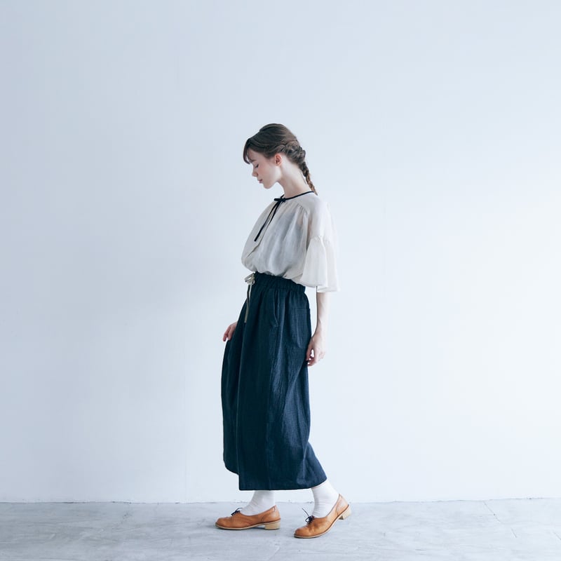 MAGALI チェック柄 ブラックカジュアルパンツ MAGALI チェック柄 ブラックカジュアルパンツ